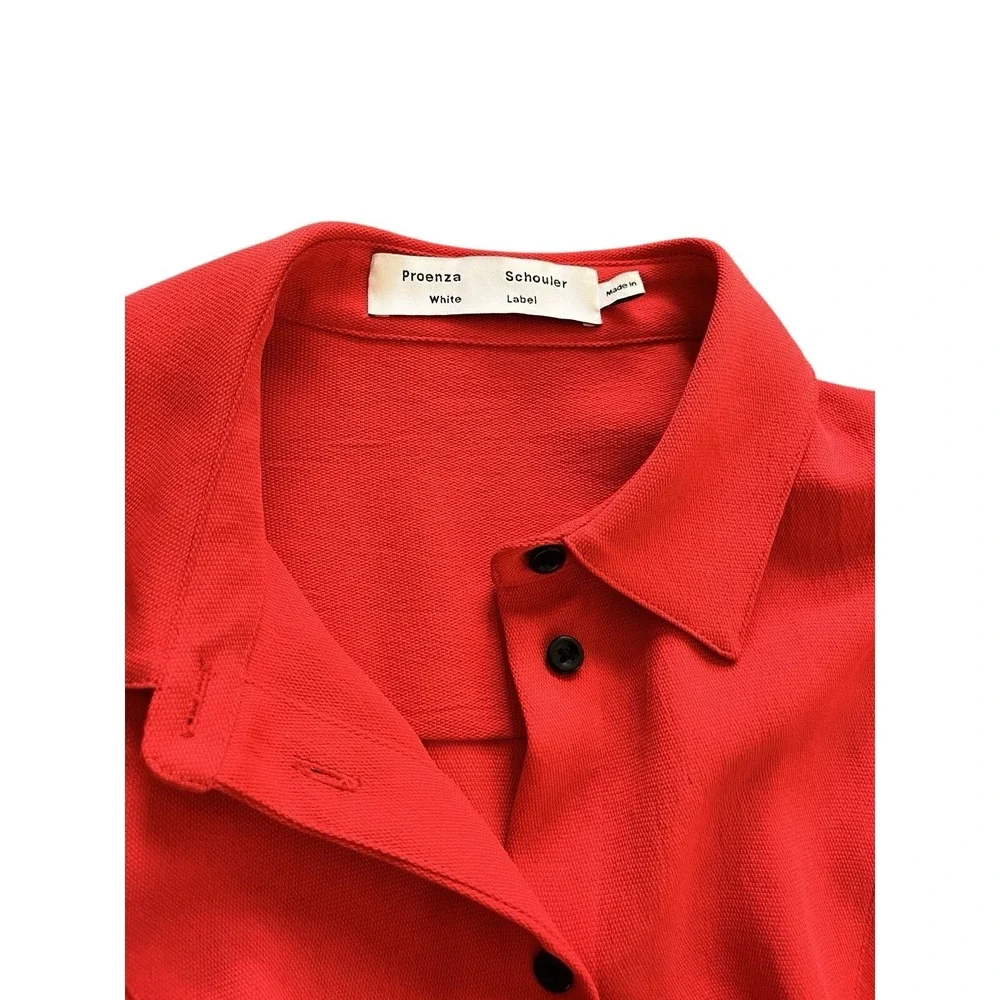 Proenza Schouler White Label Womens Red Short Sleeve Tennis Dress Fit Flare 0 XS